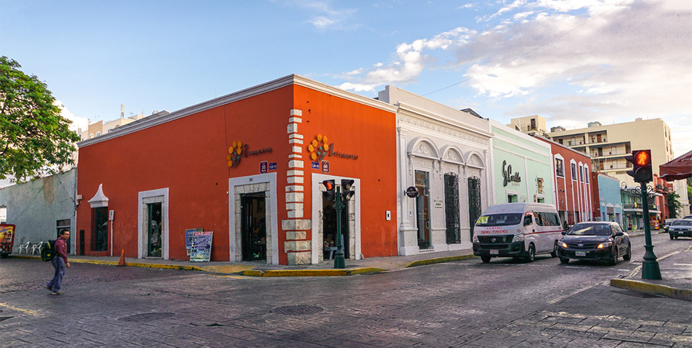 Centro de Mérida en un atardecer